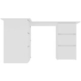  Kutni radni stol bijeli 145 x 100 x 76 cm od iverice | shoptok.hr