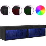  Set TV komoda s LED svjetlima 2 pcs Crni hrast 60 x 30 x 30 cm | shoptok.hr