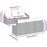  Set sofe s jastukom s pohranom 7 pcs Bež i siva poliratan | shoptok.hr