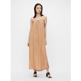 Object Orange patterned loose maxi dresses with slits . OBJECT Rafia - Women Cene