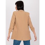 Fashion Hunters Beige women's blazer without Adela closure | Shoptok.si