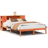 vidaXL Krevet s regalom za knjige bez madraca 150x200 cm od borovine | shoptok.hr