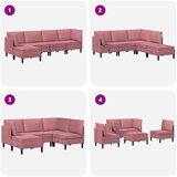  Set namještaja za dnevni boravak 5 pcs Ružičasta Baršun | shoptok.hr