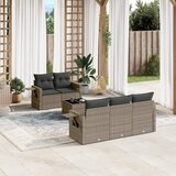  6-dijelni set vrtnih sofa od poliratana s jastucima sivi | shoptok.hr