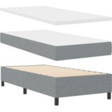  Kutna vzmetnica z vzmetnico Svetlo siva 90x190 cm Tkanina, (22083233) | Shoptok.si