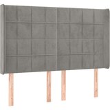  Uzglavlje s ušima svjetlosivo 147x16x118/128 cm baršunasto | shoptok.hr