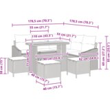 vidaXL 9-delni vrtni kavč set z blazinami Siva Poli ratan Akacija | Shoptok.si