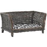 vidaXL Pasja košara z blazino siva 50x33x30 cm naravna vrba | Shoptok.si