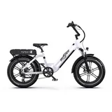 Električno kolo OT08 z debelimi pnevmatikami, Shimano 7 prestav, podpora aplikaciji, bela, (22133767)