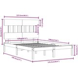  Okvir za krevet od masivnog drva 120 x 190 cm mali bračni | shoptok.hr