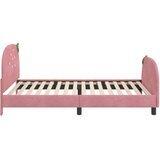  Otroški posteljni okvir z vznožjem Roza 90 x 190 cm Žamet, (5000104597) | Shoptok.si