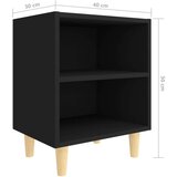  Noćni ormarić s nogama od masivnog drva crni 40 x 30 x 50 cm | shoptok.hr