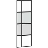 vidaXL Drsna vrata z opremo 76x205 cm kaljeno steklo in aluminij | Shoptok.si