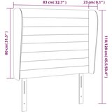  Uzglavlje s ušima tamnosivo 83 x 23 x 118/128 cm od tkanine | shoptok.hr
