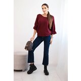 Kesi Włoski Women's sweater with decorative cuff red | Shoptok.si