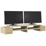  Stalak za monitor sa spremištem boja hrasta 100x27x15 cm drveni | shoptok.hr