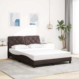  Okvir za krevet s LED rasvjetom bez madraca tamnosmeđi 140x190 cm tkanina | shoptok.hr