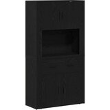 vidaXL Visoka omara črnega hrasta 80x33x150 cm Inženirski les | Shoptok.si