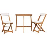 Bistro set s jastukom 3 pcs Prirodna nafta Čvrsto drvo akacije | shoptok.hr