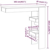  Zidni barski stol crni 102 x 45 x 103,5 cm konstruirano drvo | shoptok.hr