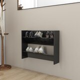 vidaXL Stenska omara za čevlje visok sijaj črna 80x18x60 cm iverna pl. Cene