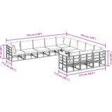 vidaXL Vrtna sedežna garnitura 11 pcs Črna 70 x 70 x 32 cm Aluminij | Shoptok.si