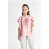 Defacto girl's Oversize Fit Striped Short Sleeve T-Shirt Cene