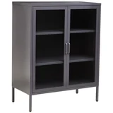 Siva željezna vitrina 80x102x40 cm Acier –