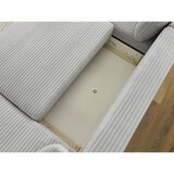 Bobochic Paris svetlo siva raztegljiva kotna sedežna garnitura iz rebrastega žameta (desni kot/v obliki črke "u") lucien | Shoptok.si