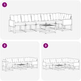  Set vanjskih sofa 7 kom. Prirodna i svjetlosiva | shoptok.hr