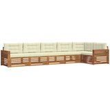  Set vanjskih sofa 6 kom. Prirodna i krem Smeđa 410 x 170,5 x 73 cm | shoptok.hr