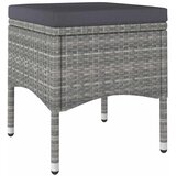  5-dijelni vrtni bistro set od poliratana i kaljenog stakla sivi | shoptok.hr