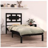  Posteljni okvir črn iz trdnega lesa 75x190 cm 2FT6 | Shoptok.si