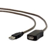 Gembird UAE-01-10M USB 2.0 active extension cable, black color, bulk package, 10m kabal Cene
