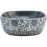 Nadgradni umivaonik crno-plavi ovalni 47 x 33 x 13 cm keramički | shoptok.hr