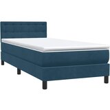 Box Spring krevet s madracem tamnoplavi 80x210 cm baršun | shoptok.hr