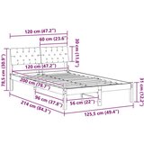 vidaXL Okvir kreveta s uzglavljem Bijela i svijetlosiva 120 x 200 cm | shoptok.hr