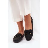 Boto Women's Moccasins With Perforated Pattern And Lacing Black Mirisa Cene