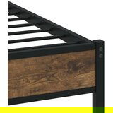 Metalni Kovinski posteljni okvir brez vzmetnice dimljen hrast 193x203cm, (21610780) | Shoptok.si