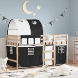 The Living Store Otroški pograd s tunelom bel in črn 90x200 cm trdna borovina - Otroški Pograd, (21625270) | Shoptok.si