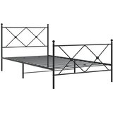  Metalni okvir kreveta uzglavlje i podnožje crni 100x200 cm | shoptok.hr