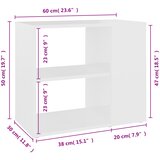  Bočni ormarić bijeli 60 x 30 x 50 cm od konstruiranog drva | shoptok.hr