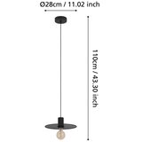 Eglo visilica Ikeston 43731, 1x E27, Ø28 cm, crna | shoptok.hr