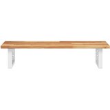  Zidna polica za umivaonik od čelika i masivnog bagremovog drva Smeđa 80 x 40 x 2 cm | Shoptok.si