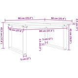  Stolić za kavu O-oblika 90x90x45,5 cm od borovine i čelik | shoptok.hr