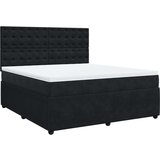 vidaXL Box spring postelja z vzmetnico črna 180x200 cm žamet | Shoptok.si