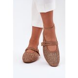 Boto Ballet Flats With Weaving And Straps Khaki Partheda | Shoptok.si