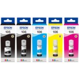  Črnilo Epson 105 + 106 EcoTank L7180, L7160 - pigmentna črna, foto črna, cyan, magenta, rumena, original | Shoptok.si