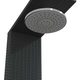 vidaXL Zunanji tuš črn 100x100x241,5 cm poli ratan in akacijev les | Shoptok.si