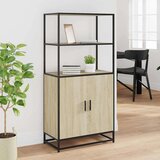vidaXL Visoka ploča sonoma hrast 68x35x139cm konstruirano drvo i metal | shoptok.hr